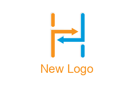 arrow creating letter h logo