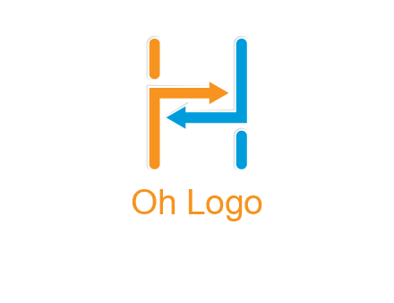arrow creating letter h logo