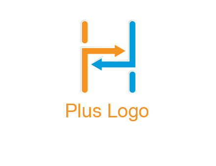 arrow creating letter h logo