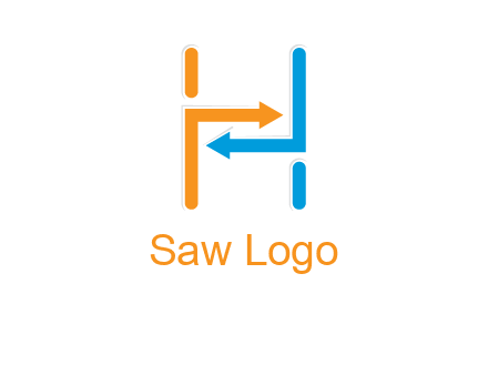 arrow creating letter h logo