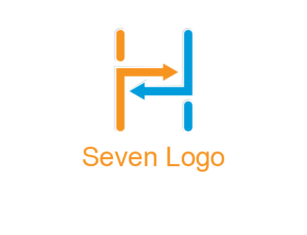 arrow creating letter h logo