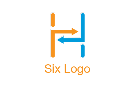 arrow creating letter h logo
