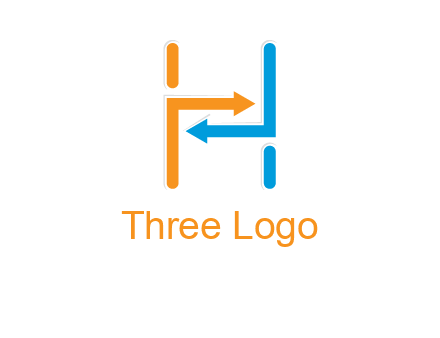 arrow creating letter h logo