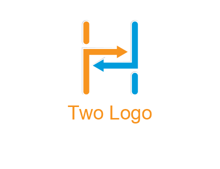 arrow creating letter h logo
