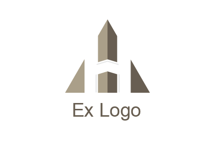letter h inside the triangle logo