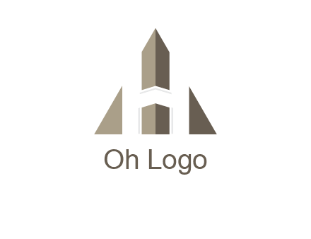 letter h inside the triangle logo