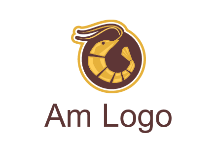 prawn in circle seafood logo