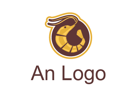 prawn in circle seafood logo
