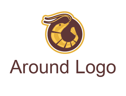 prawn in circle seafood logo
