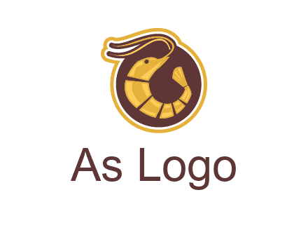 prawn in circle seafood logo
