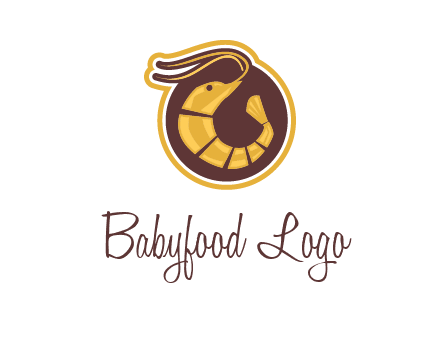 prawn in circle seafood logo