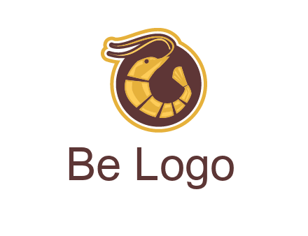 prawn in circle seafood logo