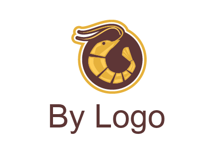 prawn in circle seafood logo