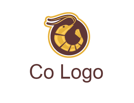 prawn in circle seafood logo