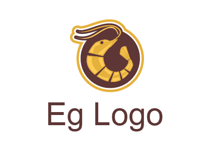 prawn in circle seafood logo