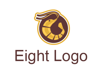 prawn in circle seafood logo