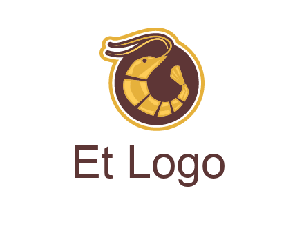 prawn in circle seafood logo
