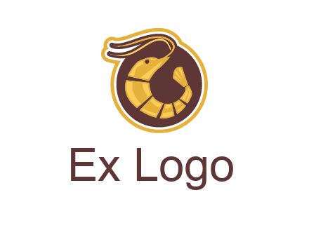 prawn in circle seafood logo