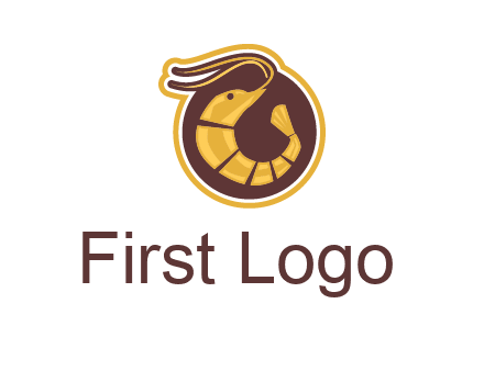 prawn in circle seafood logo