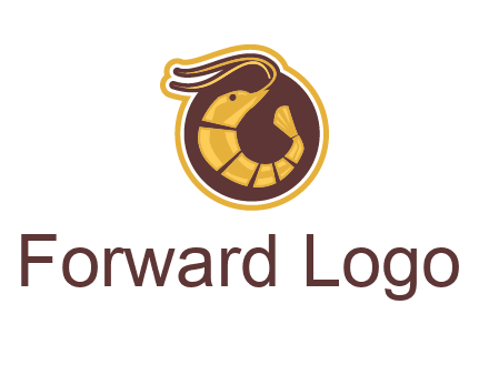 prawn in circle seafood logo