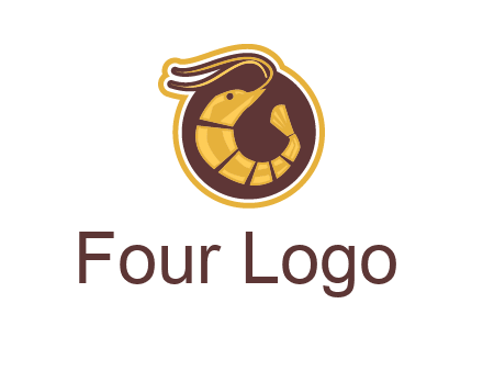 prawn in circle seafood logo