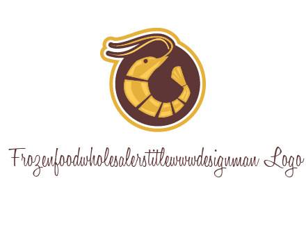 prawn in circle seafood logo