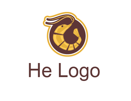 prawn in circle seafood logo