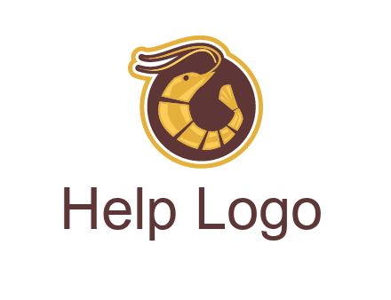 prawn in circle seafood logo