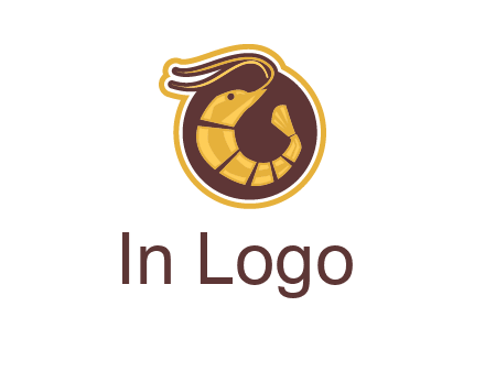 prawn in circle seafood logo