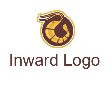 prawn in circle seafood logo