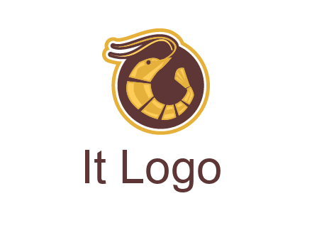 prawn in circle seafood logo