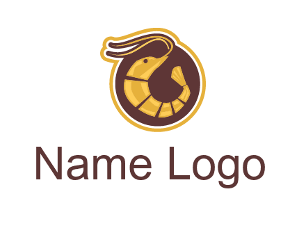 prawn in circle seafood logo
