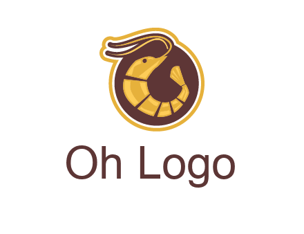 prawn in circle seafood logo