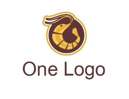 prawn in circle seafood logo