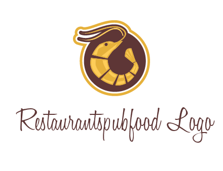 prawn in circle seafood logo