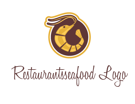 prawn in circle seafood logo