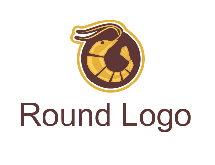 prawn in circle seafood logo