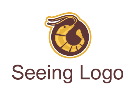 prawn in circle seafood logo