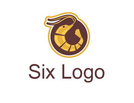 prawn in circle seafood logo