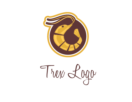 prawn in circle seafood logo