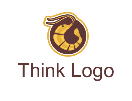 prawn in circle seafood logo