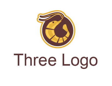 prawn in circle seafood logo