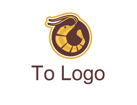 prawn in circle seafood logo