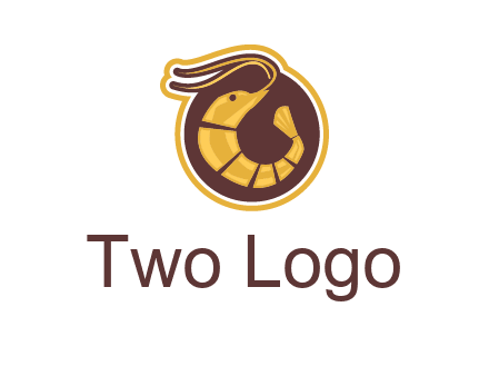 prawn in circle seafood logo