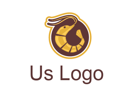 prawn in circle seafood logo