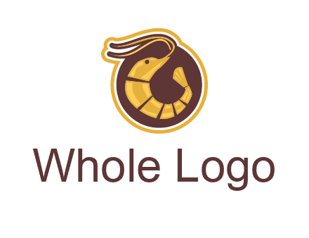 prawn in circle seafood logo