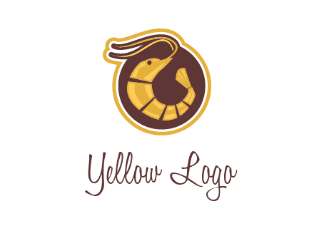 prawn in circle seafood logo