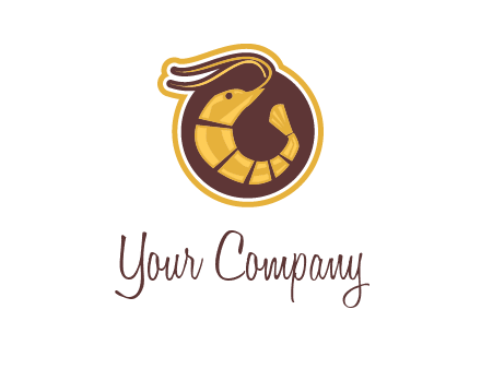 prawn in circle seafood logo