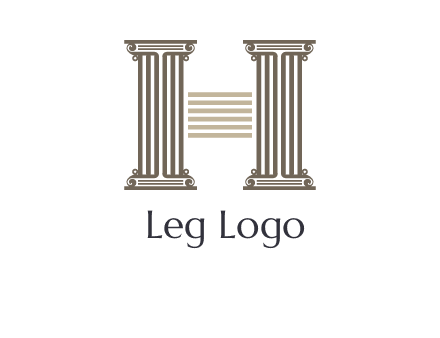 court column forming letter h logo