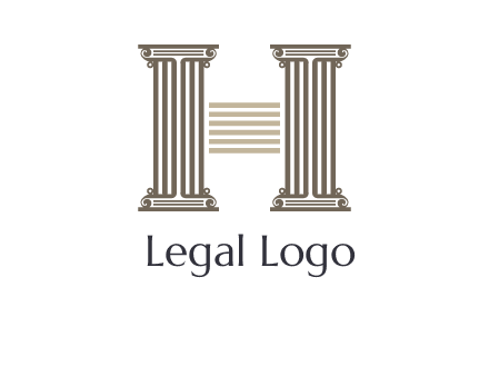 court column forming letter h logo